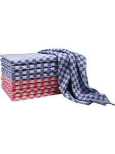 Erwin Müller Хлопковые жаккардовые кухонные полотенца, набор из 10 штук, красно-синие