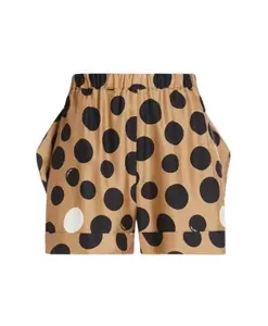 Шелковые шорты в горошек свободного кроя Max Mara, бежевый