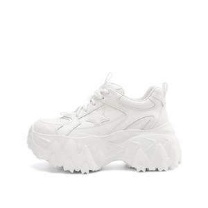 Rosa Bianca Женские белые легкие низкие кроссовки на платформе для увеличения роста с овчинной стелькой, цвет White Sheepskin Insole