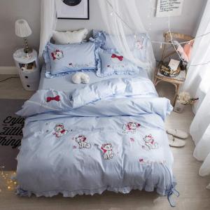 EAGLCQA Комплект постельного белья с вышивкой для девочек