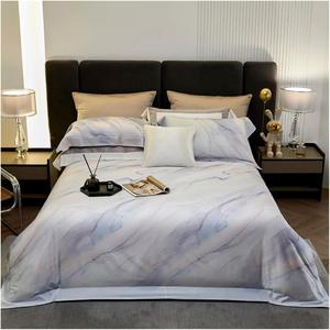 Generic Комплект постельного белья шелковисто-гладкий с мраморным принтом