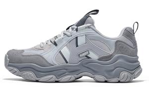 Антискользящие износостойкие низкие кроссовки для бега унисекс серый Kappa, прохладный серый / спокойный серый / акулий серый