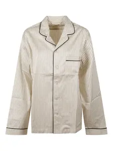 Рубашка-пижама в полоску Tekla, коричневый