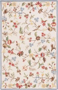 Ковер SAFAVIEH, 244 x 305 см, - коллекция Chelsea - большой - цвета ivory и green, ручное вязание из шерсти, дизайн в стиле французской провинции, идеально для гостиной, спальни, офиса, столовой (HK322A)