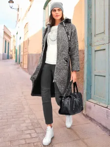 Heine зимнее пальто, цвет Schwarz-Ecru-Meliert