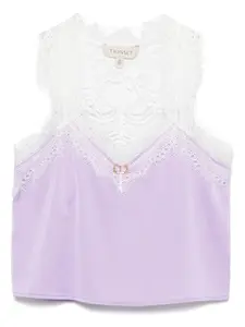 Топ с кружевной отделкой TWINSET Kids, фиолетовый