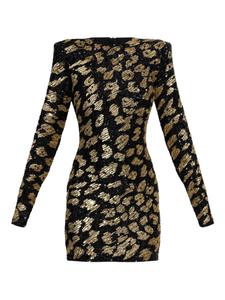 Мини-платье, украшенное пайетками Balmain, черный