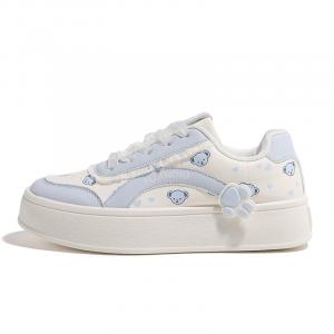 HUANQIU Женские скейтерские кроссовки low top с защитой от истирания и сбалансированной посадкой beige blue