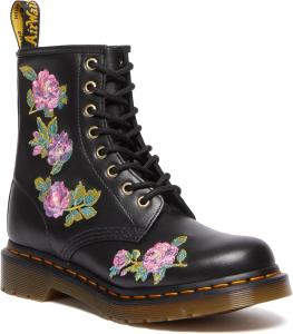 Женские ботинки Dr. Martens 1460 Vonda II с вышивкой на 8-шнурковых застежках, модные, Black