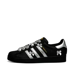 Adidas Originals Кроссовки для скейтбординга Superstar женские, низкие, черные/серебристые