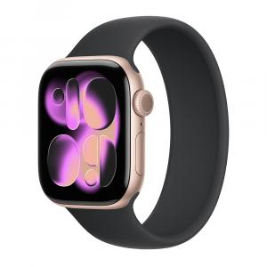Умные часы Apple Watch Series 11 (GPS), 42 мм, Rose Gold Aluminum Case/Black Solo Loop - Size 8