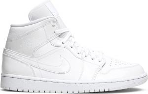 Кроссовки Wmns Air Jordan 1 Mid Triple White, белый