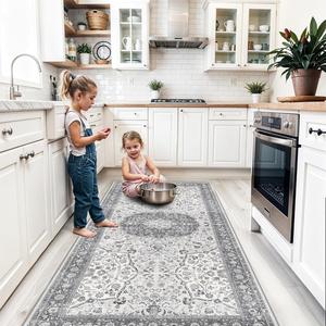 Ковровая дорожка Hy Hao Yun Lai для кухни, 122х244 см, серый