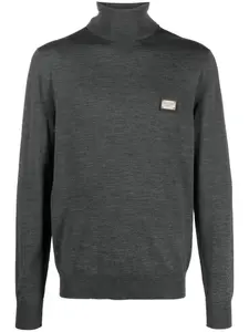 Шерстяной джемпер с логотипом DOLCE & GABBANA, серый