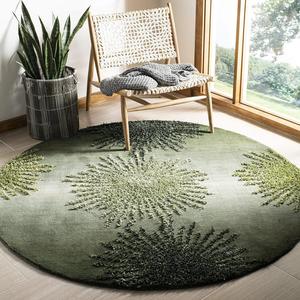 Круглый ковер 183 x 183 см SAFAVIEH Soho Collection Green/Multi SOH712G ручной работы Starburst премиум шерсть и вискоза