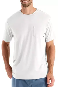 Мужская футболка Free Fly с гибкими карманами из бамбука, цвет Bright White