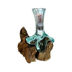 Ваза из корня дерева со стеклом