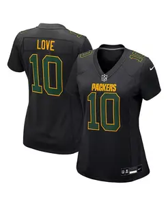 Женская игровая майка Jordan Love Black Green Bay Packers Nike