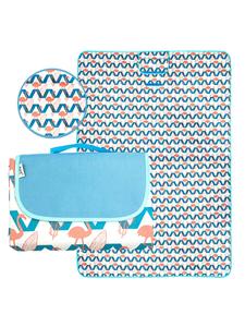 Складное одеяло для пикника, плед для отдыха на природе, размер 199 x 190 см, с рисунком фламинго  Intirilife, 199 x 190 Flamingo Design