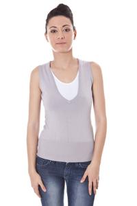 Майка женская Datch хлопковая с V-вырезом, серый