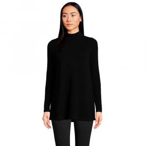 Женский кашемировый свитер-туника с воротником-стойкой Lands End Lands' End, черный