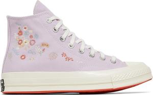 Кроссовки Converse Wmns Chuck 70 High Embroidered Floral Print - Pale Amethyst, фиолетовый