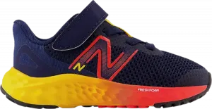 Кроссовки New Balance Fresh Foam Arishi v4 Bungee Lace Toddler Wide 'Navy Red Egg Yolk', синий