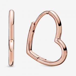 Серьги Pandora Asymmetrical Heart, розовое золото