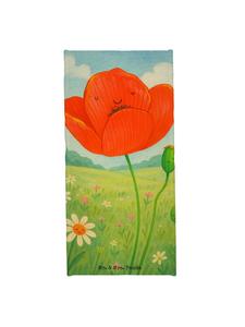 Mr. & Mrs. Panda Пляжное полотенце с рисунком в виде цветов и маков, без надписи, белого цвета