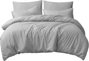 Комплект постельного белья RUIKASI, 3 предмета, 200х200/80x80, светло-серый