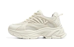 Дышащие кроссовки Low top Chunky для женщин с эффектом увеличения роста, устойчивые к истиранию RENBEN, бежевый