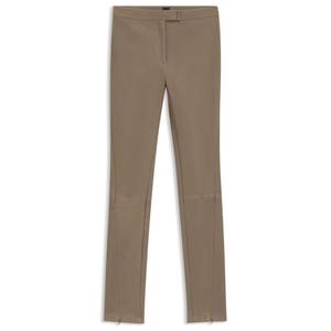 Кожаные леггинсы с застежкой-крючком и логотипом BOSS, светло-коричневый