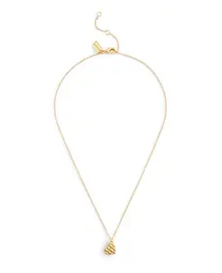 Фирменное стеганое ожерелье с подвеской в виде сердца Coach, gold