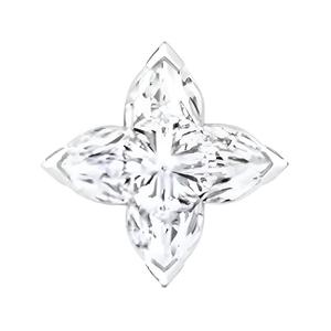 Lv Diamonds Stud Lv Monogram Star Cut Per Unit LOUIS VUITTON, серебряный