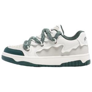 BEAR UNION Амортизирующие износостойкие низкие скейтбордские кроссовки унисекс бело-зеленые, цвет White Green