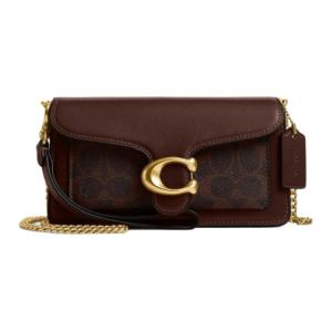 COACH Женская маленькая сумка через плечо из искусственной и натуральной кожи кленово-коричневого цвета