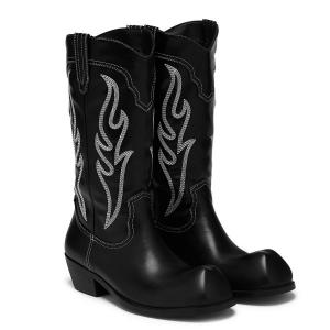 Сапоги KOI Cryptek Snub Nose Tall Cowboy Boots - Black Vintage, черный