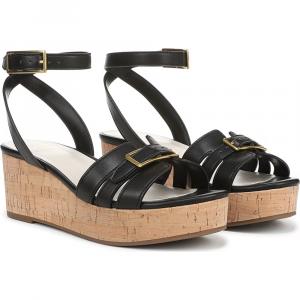 Сандалии на пробковой танкетке Pheobe от Franco Sarto, black faux leather