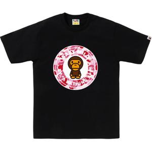 Футболка Bape Abc Busy Works A BATHING APE, черный/розовый