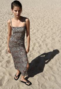 Платье из джерси STRAPPY-MIDI Bershka, коричневый