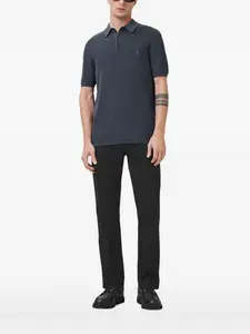 Рубашка-поло с вышитым логотипом AllSaints, синий