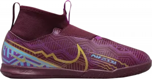 Кроссовки Nike Kylian Mbappé x Zoom Mercurial Superfly 9 Academy IC GS 'Dark Beetroot Metallic Vivid Gold', фиолетовый