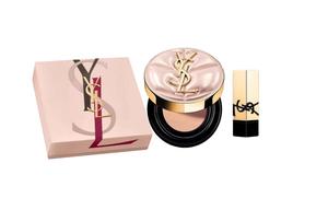 SAINT LAURENT Помада-воздушная подушка Pink Air Cushion в наборе для макияжа, легко растушевывается, натуральное покрытие, 12г+1.3г