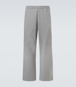 Хлопковые джерси широкие спортивные брюки Balenciaga, Dark Heather Grey