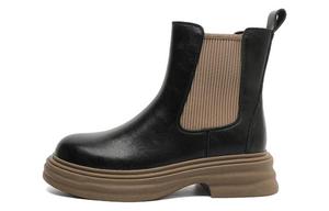 Женские ботинки челси DAPHNE кожаные на толстой подошве, черный