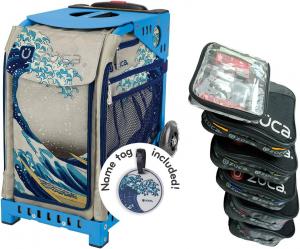 Спортивная сумка-вкладыш ZUCA Great Wave с синей рамкой и специальным набором из 5 упаковочных мешочков + косметичка