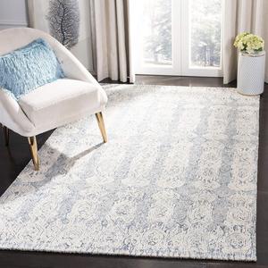 Ковер SAFAVIEH, 61 x 92 см, Glamour Collection Blue/Ivory GLM536M ручной работы из премиальной шерсти и вискозы