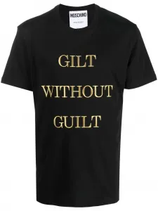 Футболка с короткими рукавами и надписью Moschino, черный