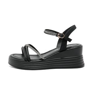 Сандалии с одним ремешком 7 см женские KEKAFU, Black