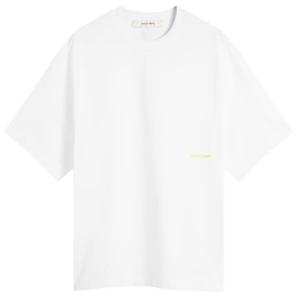 Футболка с логотипом коробки About:Blank, белый/лаймовый